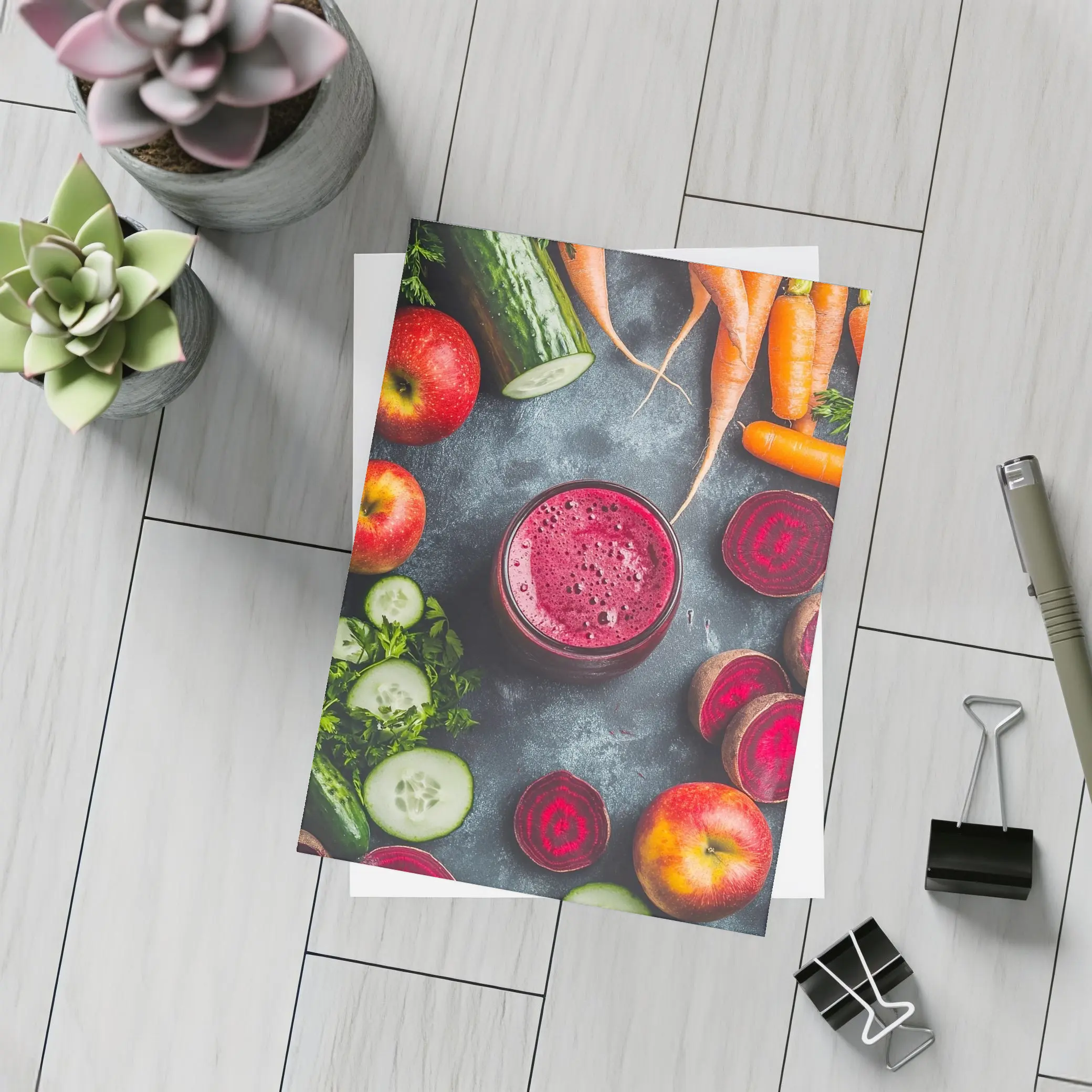 Beet Juice Glass Fresh Vegetables Dark Background – Postcards