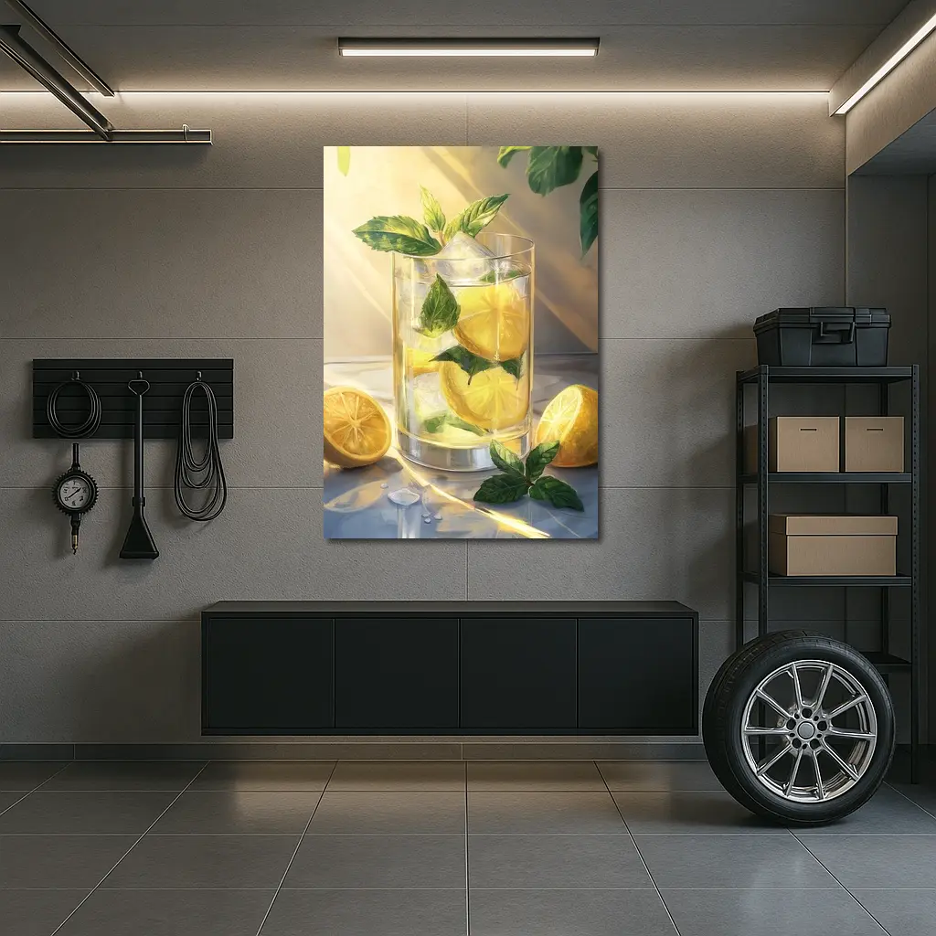 Lemonade Glass With Mint Leaves Summer – Wall Art
