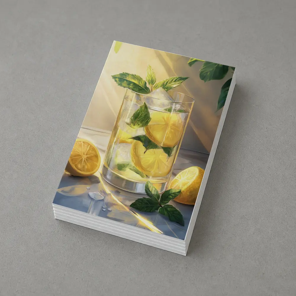 Lemonade Glass With Mint Leaves Summer – Postcards