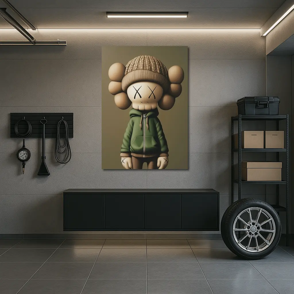 KAWS Style Toy Figure Green Hoodie – Wall Art