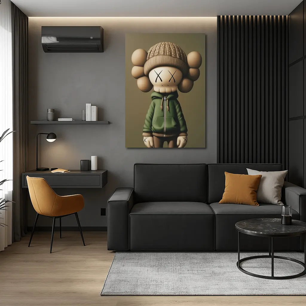 KAWS Style Toy Figure Green Hoodie – Wall Art