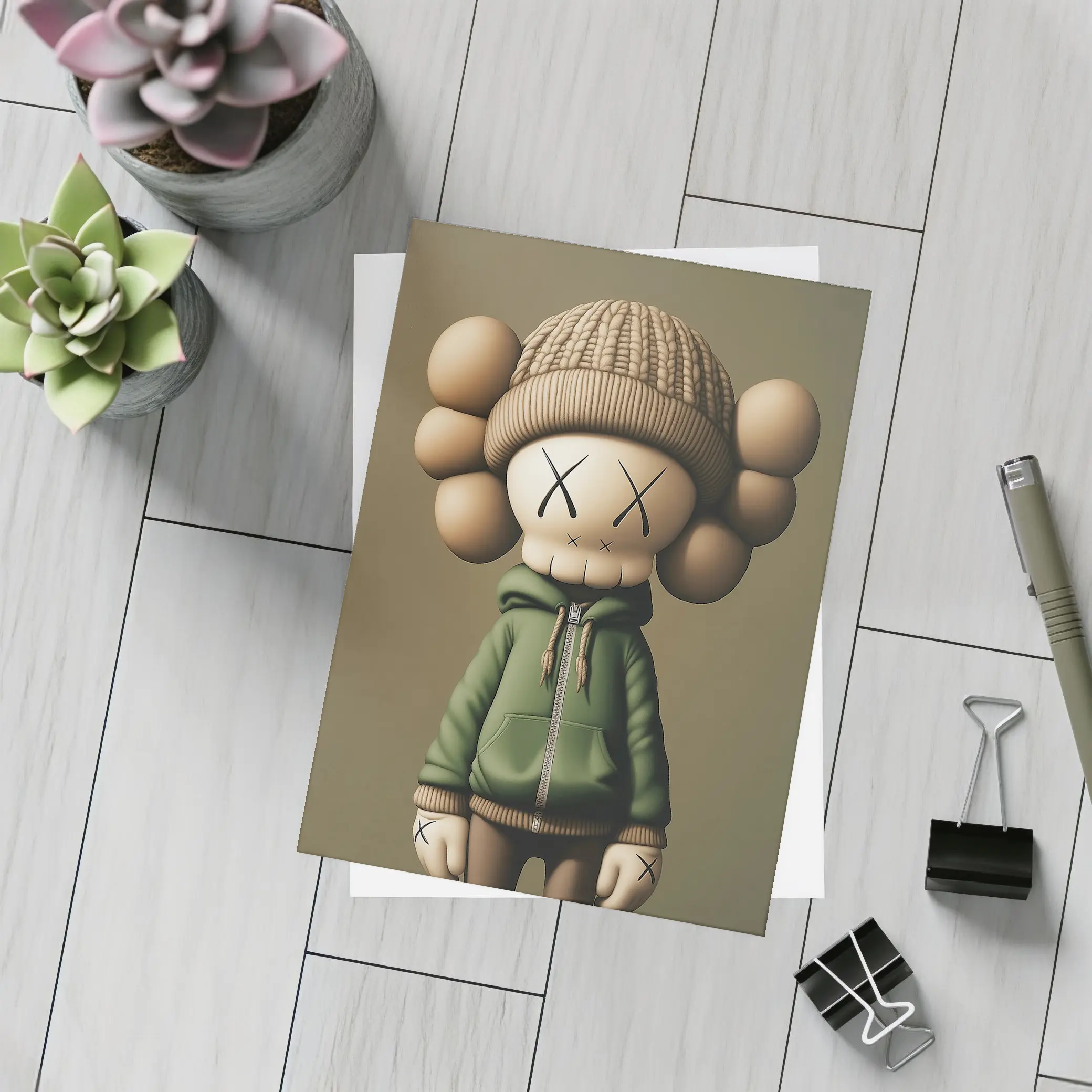 KAWS Style Toy Figure Green Hoodie – Postcards