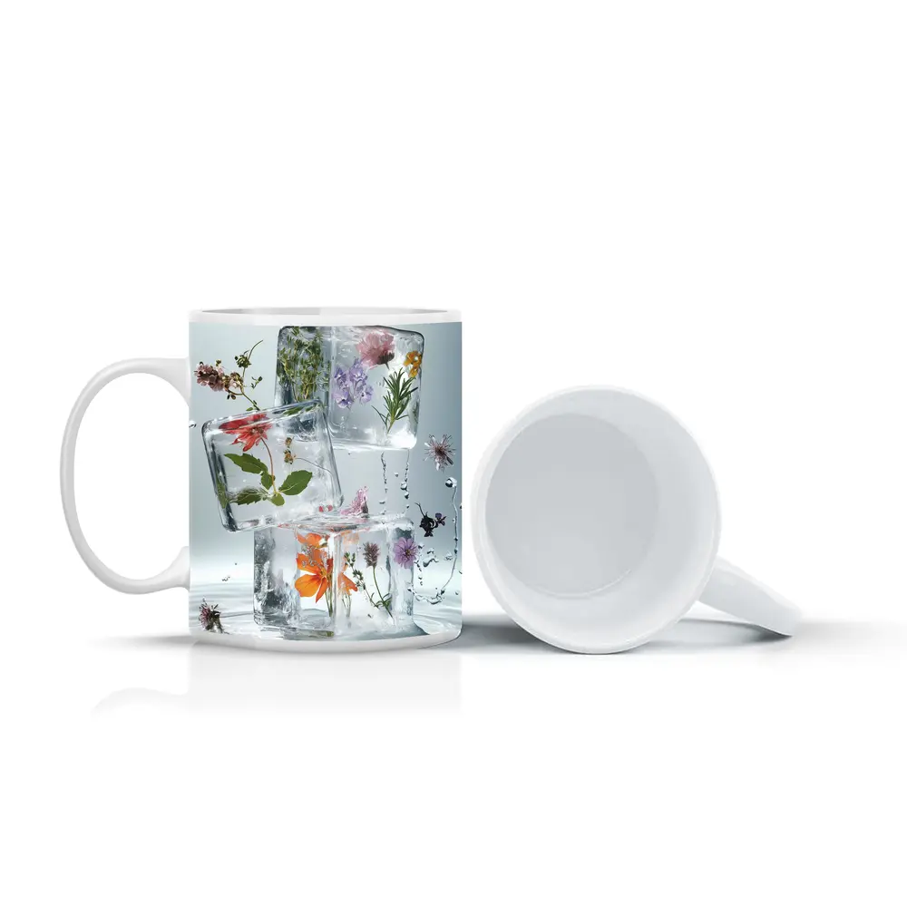 Wildflowers Frozen Inside Clear Ice Cubes – Mugs