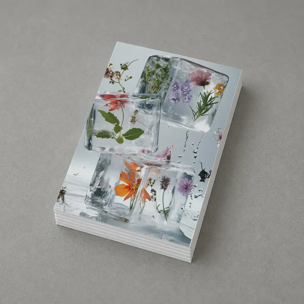 Wildflowers Frozen Inside Clear Ice Cubes – Postcards