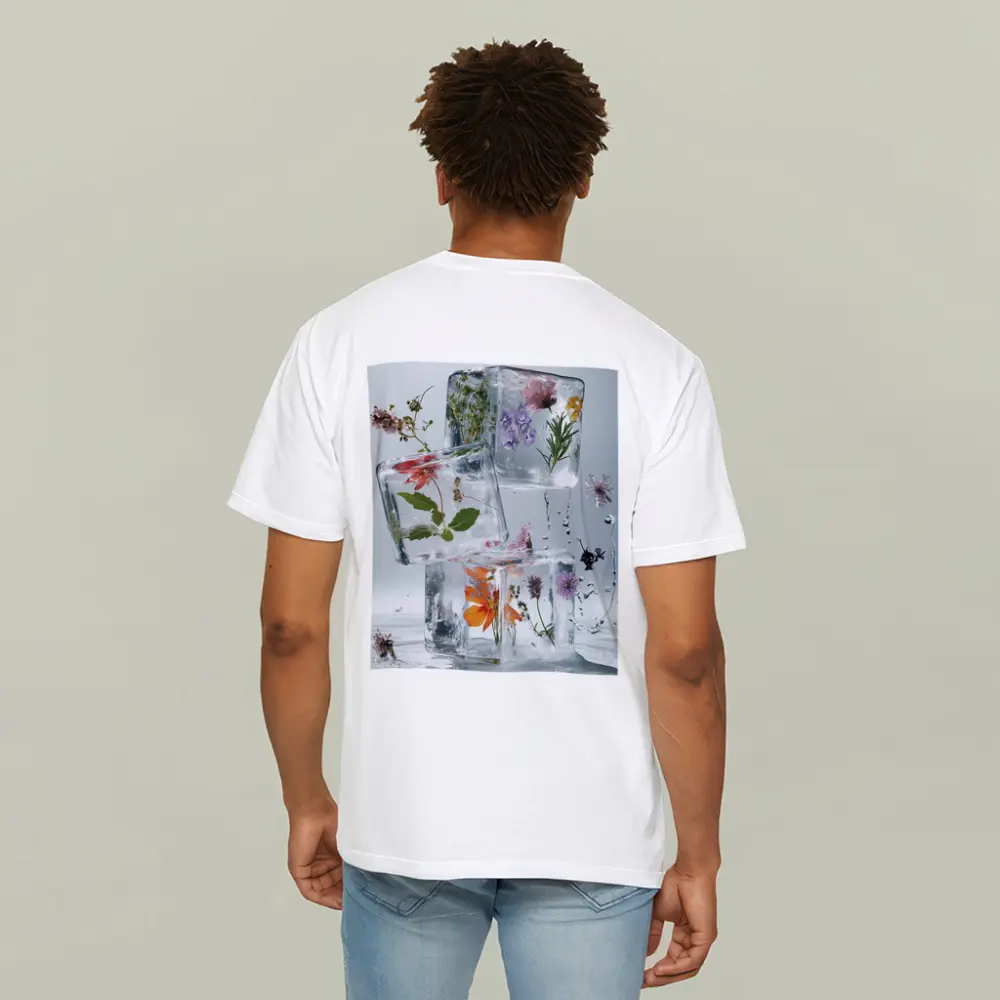Wildflowers Frozen Inside Clear Ice Cubes – T-Shirts