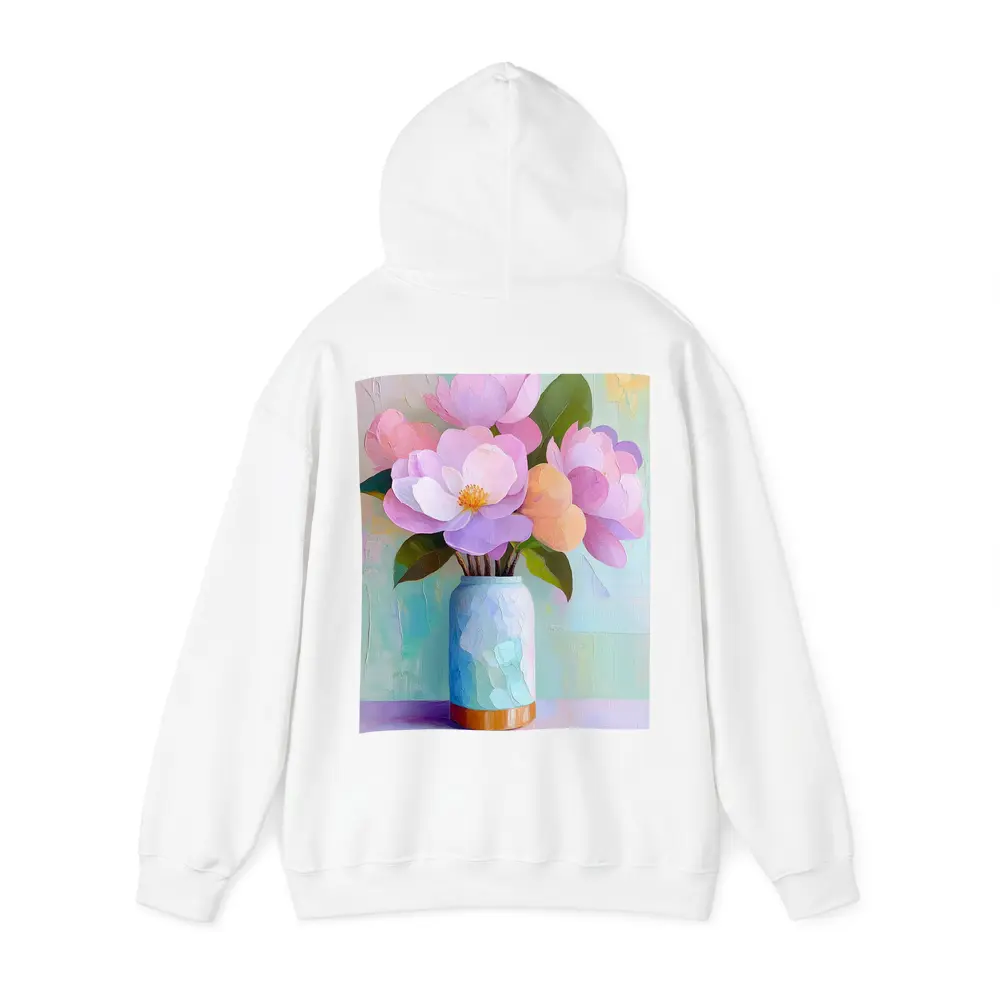 Pink Magnolia Flowers Pastel Oil Painting – Hoodies