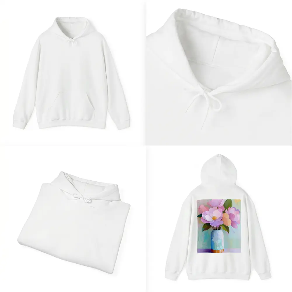 Pink Magnolia Flowers Pastel Oil Painting – Hoodies