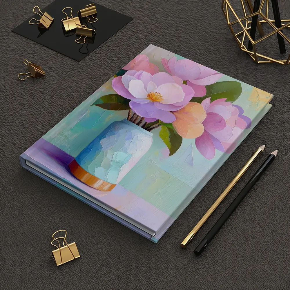 Pink Magnolia Flowers Pastel Oil Painting – Notebooks