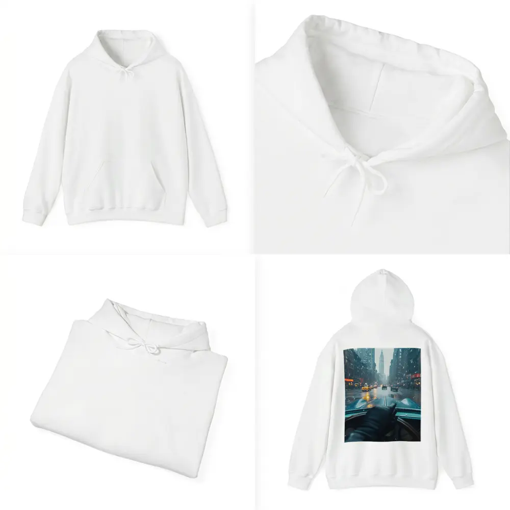 Classic Car Dashboard Rainy New York City – Hoodies