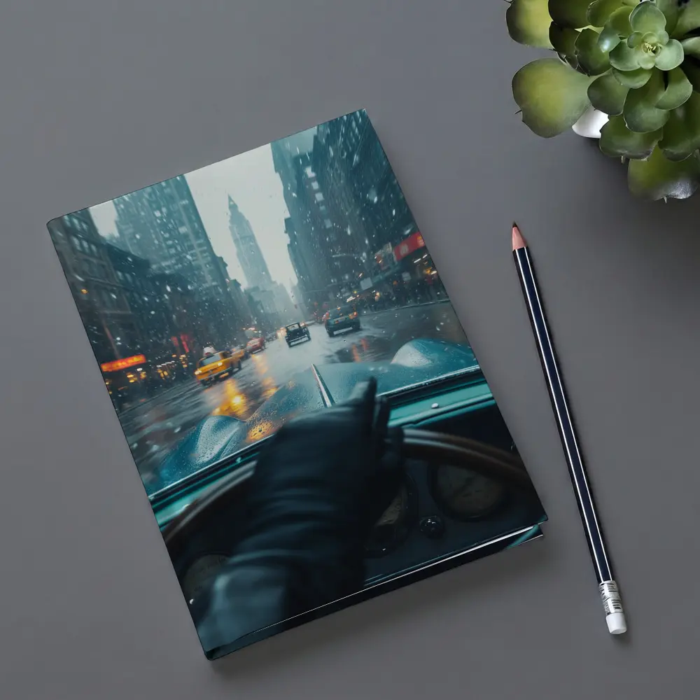 Classic Car Dashboard Rainy New York City – Notebooks
