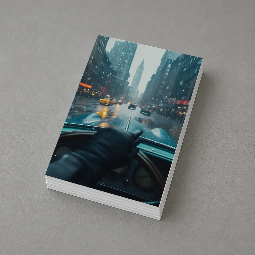 Classic Car Dashboard Rainy New York City – Postcards