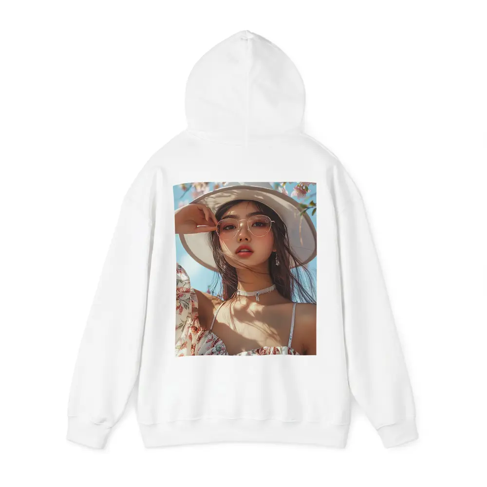 Elegant Woman Cherry Blossoms Spring Fashion – Hoodies