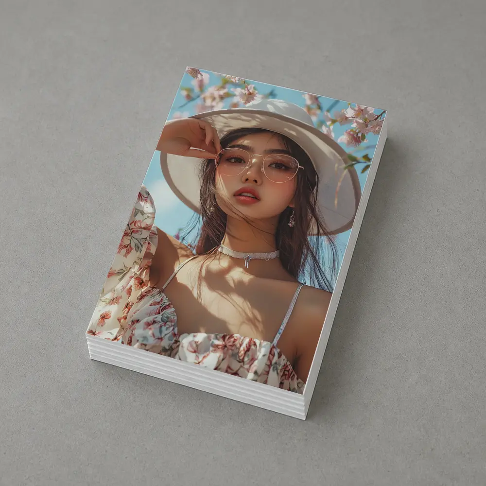 Elegant Woman Cherry Blossoms Spring Fashion – Postcards