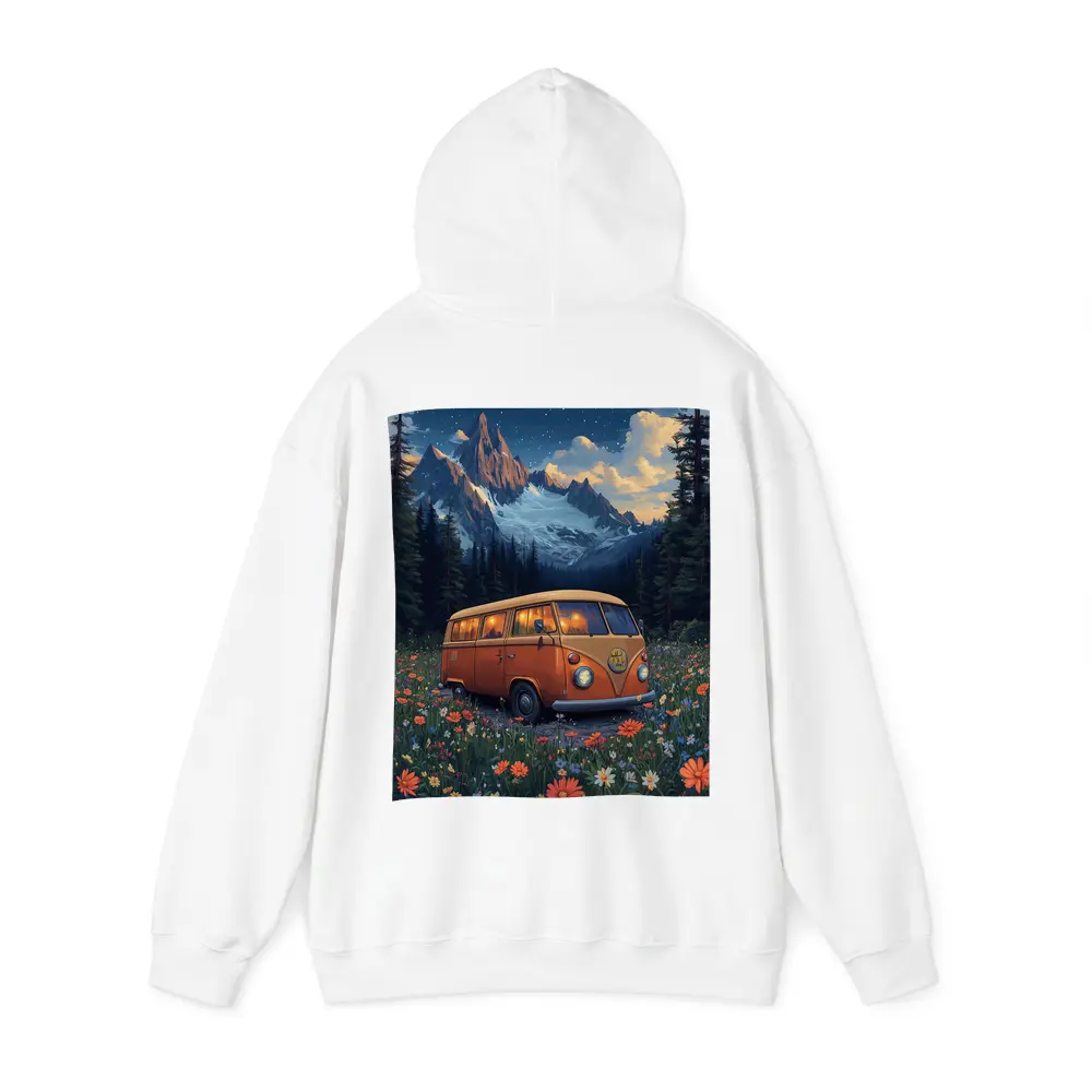 Volkswagen Bus Wildflower Meadow Mountain Night – Hoodies