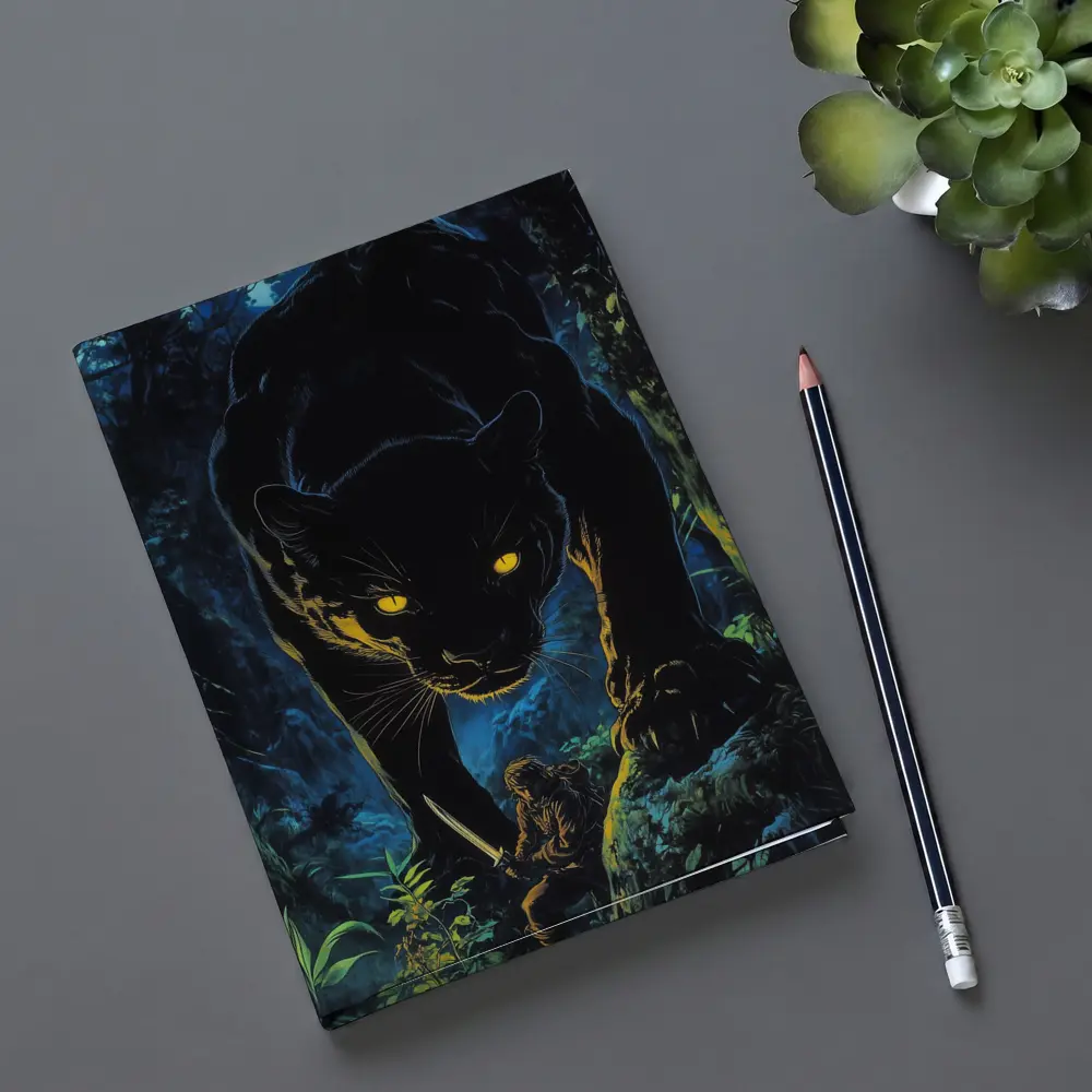 Black Panther Stalking Hunter Dark Jungle Night – Notebooks