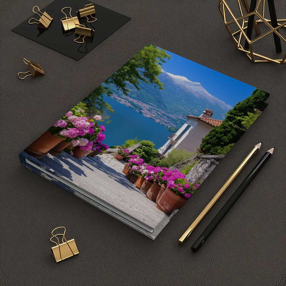 Lake Como Italy Flowers Mountain View – Notebooks