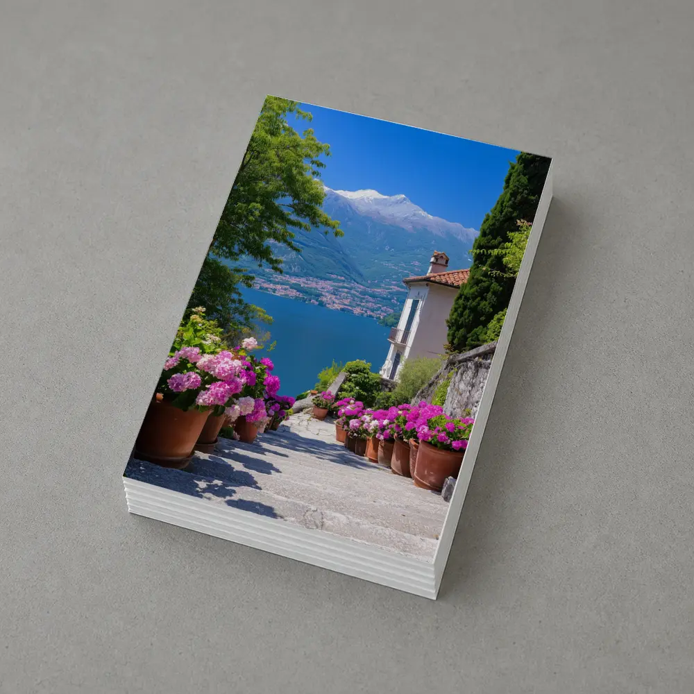Lake Como Italy Flowers Mountain View – Postcards