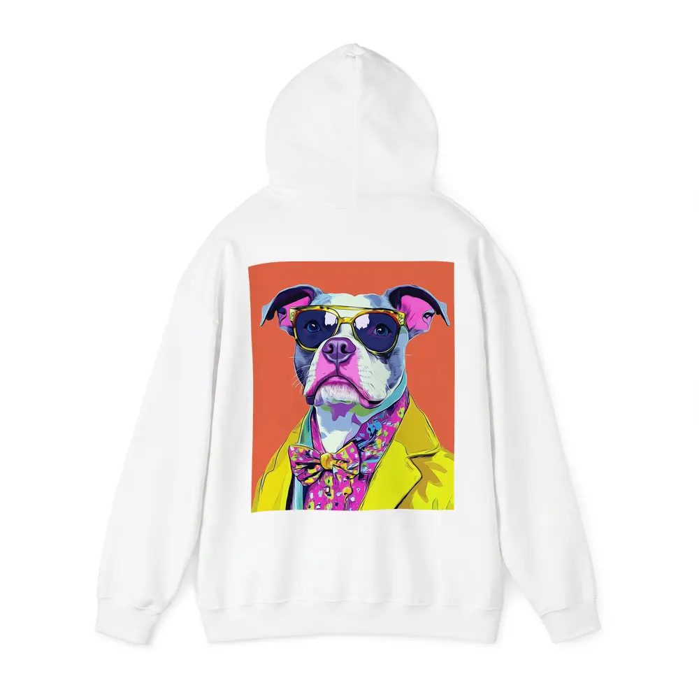 Pop Art Pit Bull Sunglasses Orange Background – Hoodies