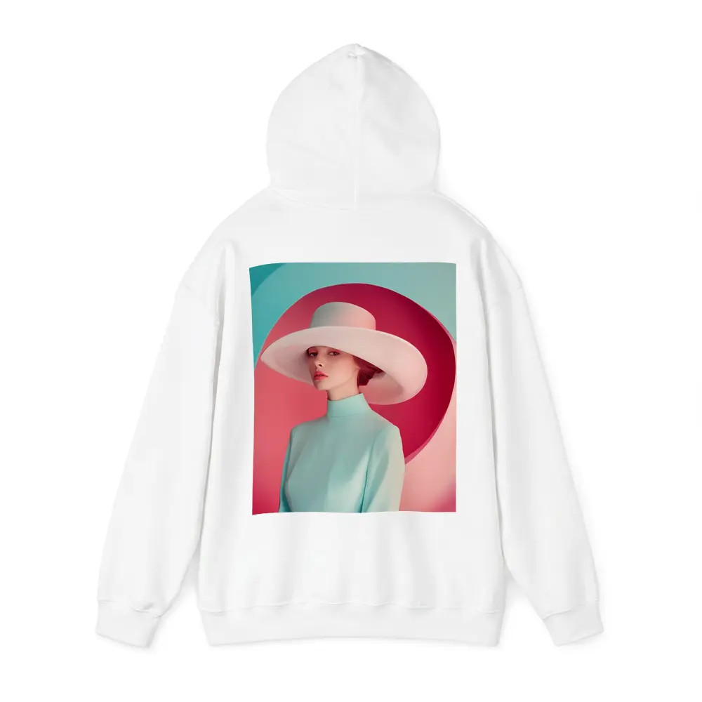 Fashion Woman Wide Hat Pastel Pink Teal – Hoodies