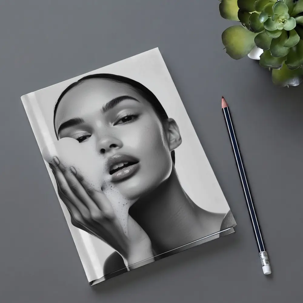 Woman Washing Face With Foam Beauty – Notebooks