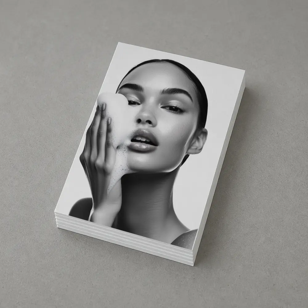 Woman Washing Face With Foam Beauty – Postcards