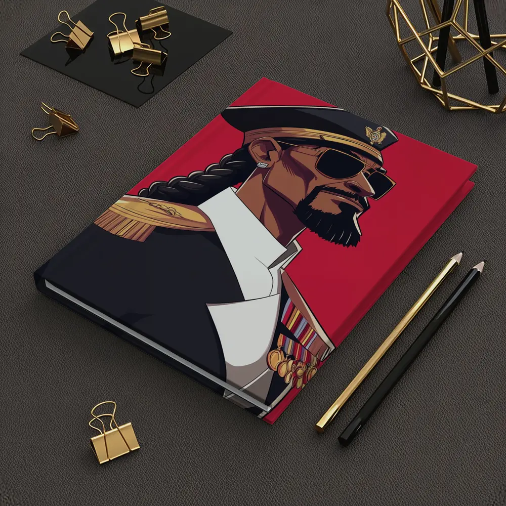 Hip Hop General Military Uniform Red Background – Notebooks