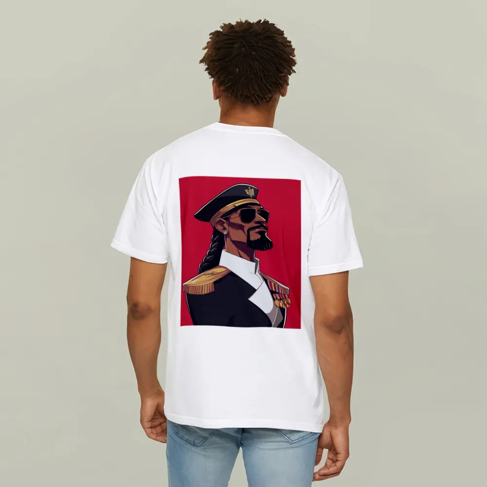 Hip Hop General Military Uniform Red Background – T-Shirts