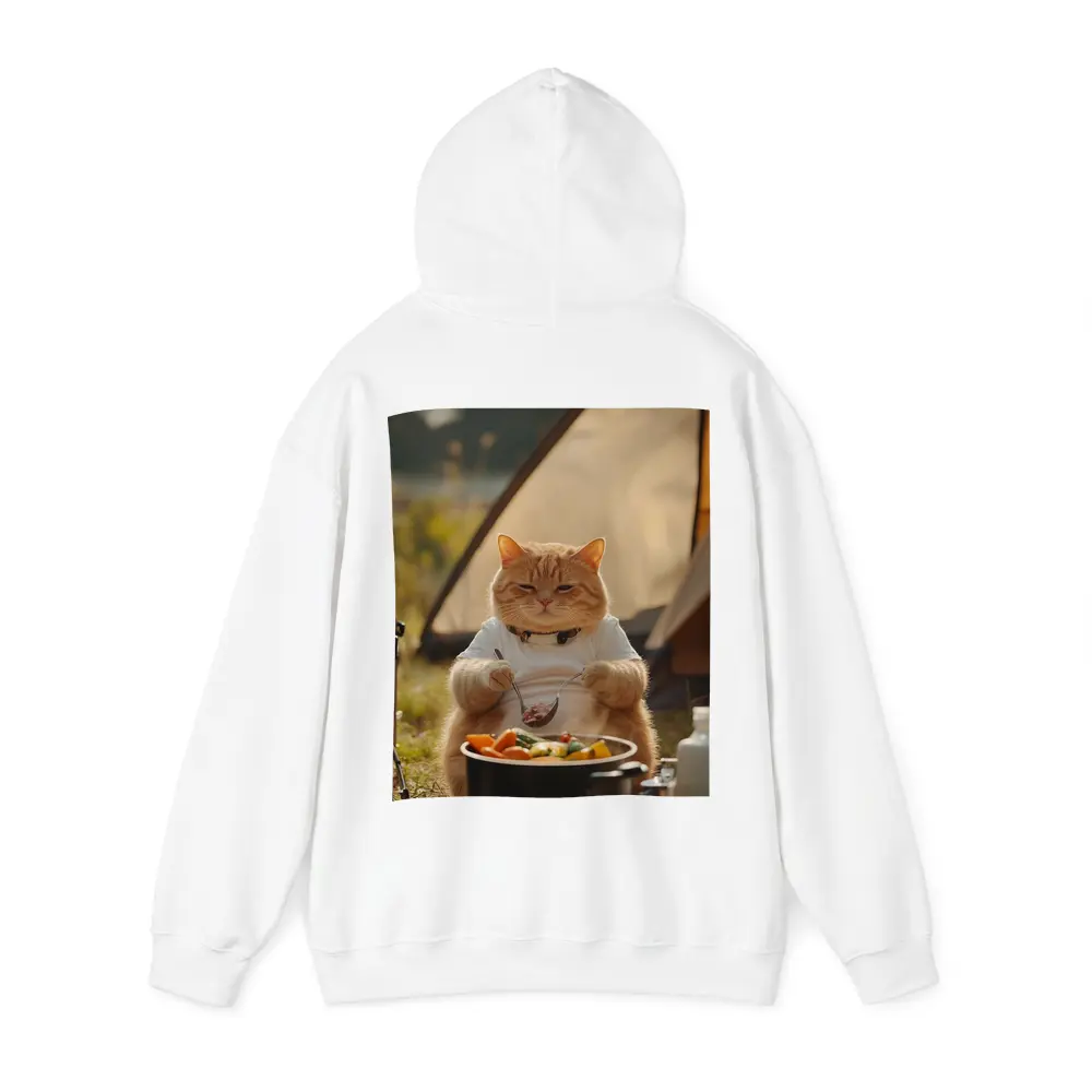 Chubby Orange Cat Cooking Camping Outdoor – Hoodies