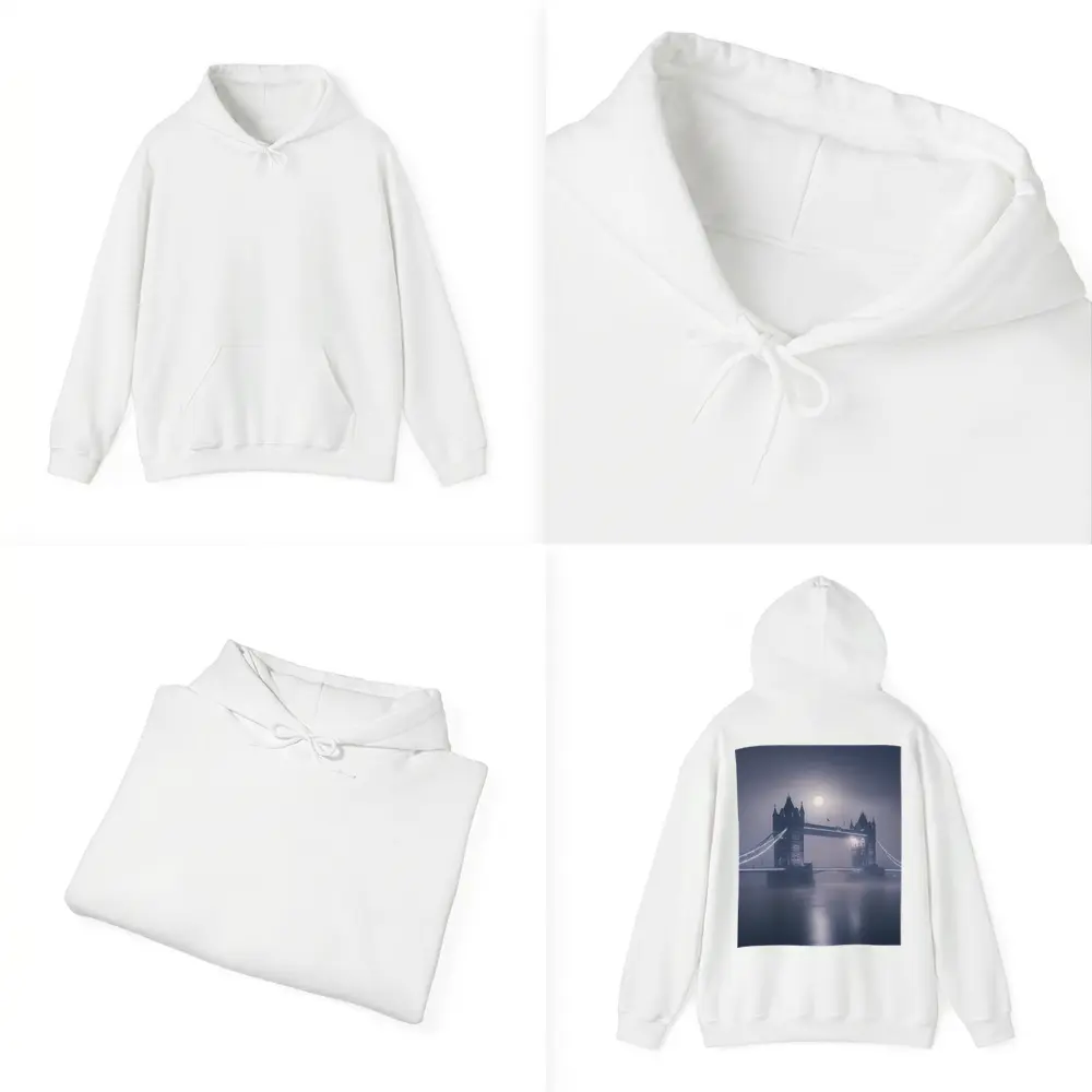Tower Bridge London Foggy Moonlit Night – Hoodies