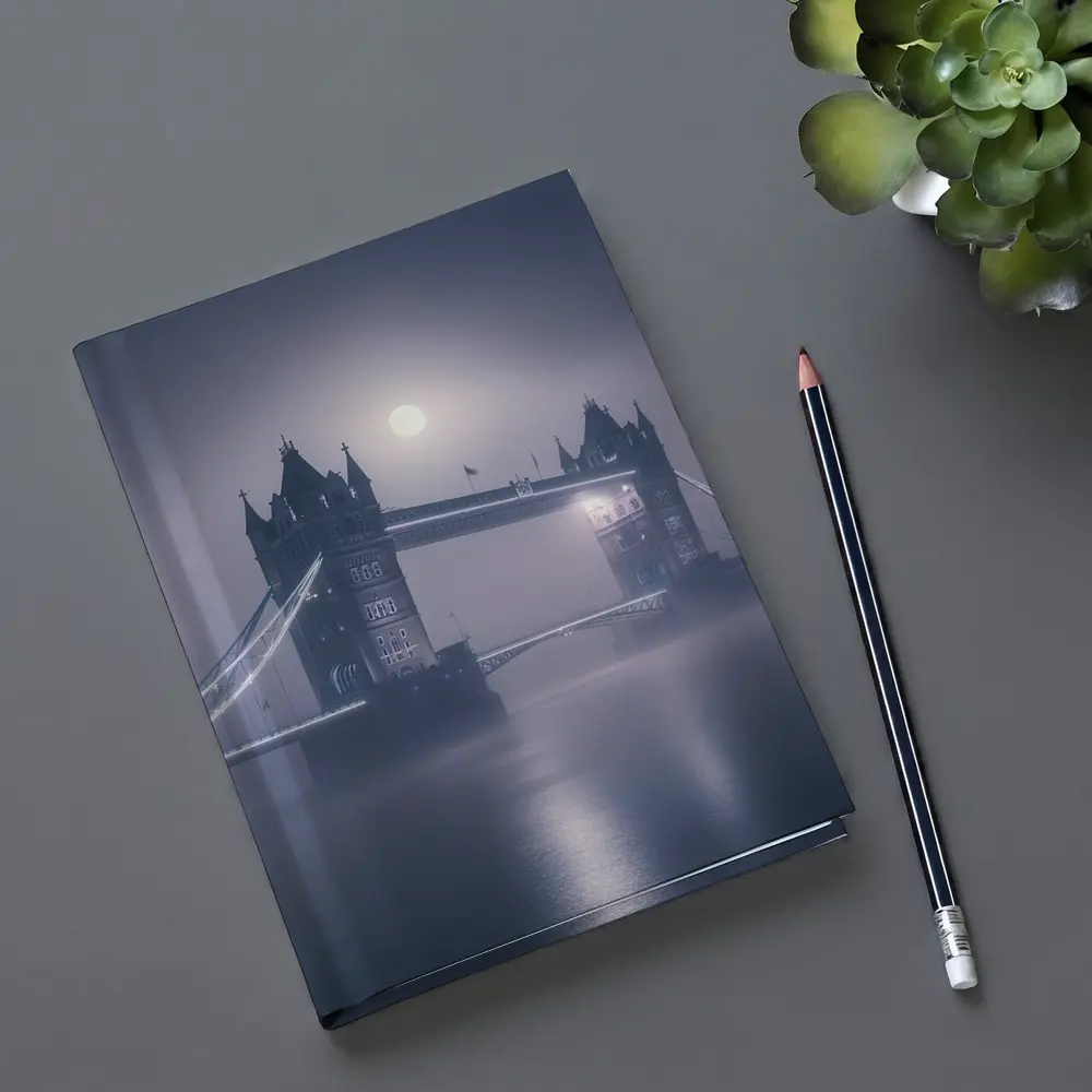 Tower Bridge London Foggy Moonlit Night – Notebooks