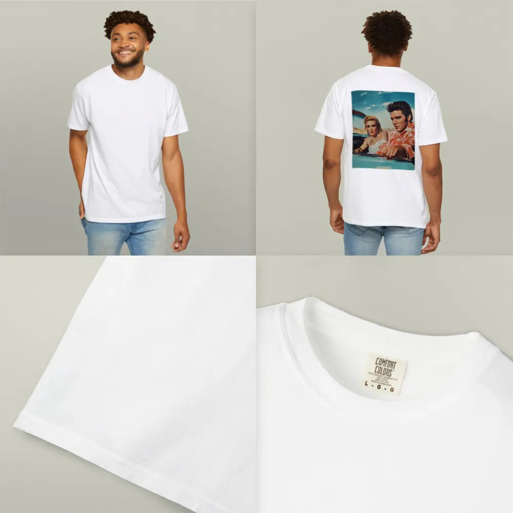 Elvis Style Couple Retro Convertible Desert Drive – T-Shirts