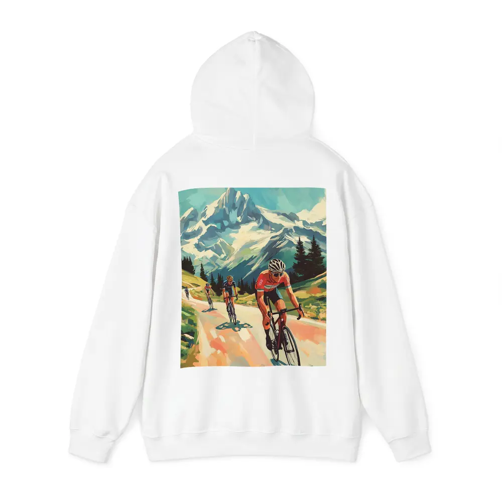 Road Cyclists Racing Through Alpine Mountain Landscape – Hoodies