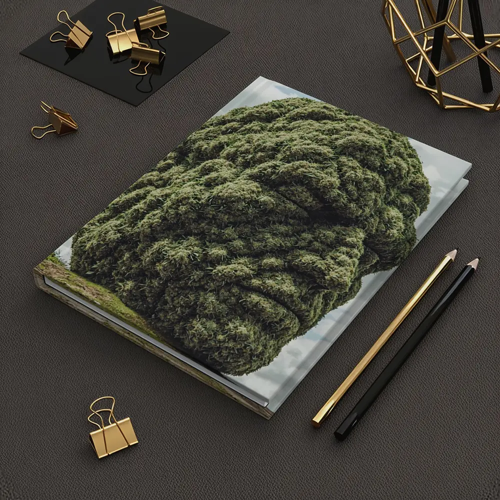 Giant Green Face Sculpture Sky Background – Notebooks