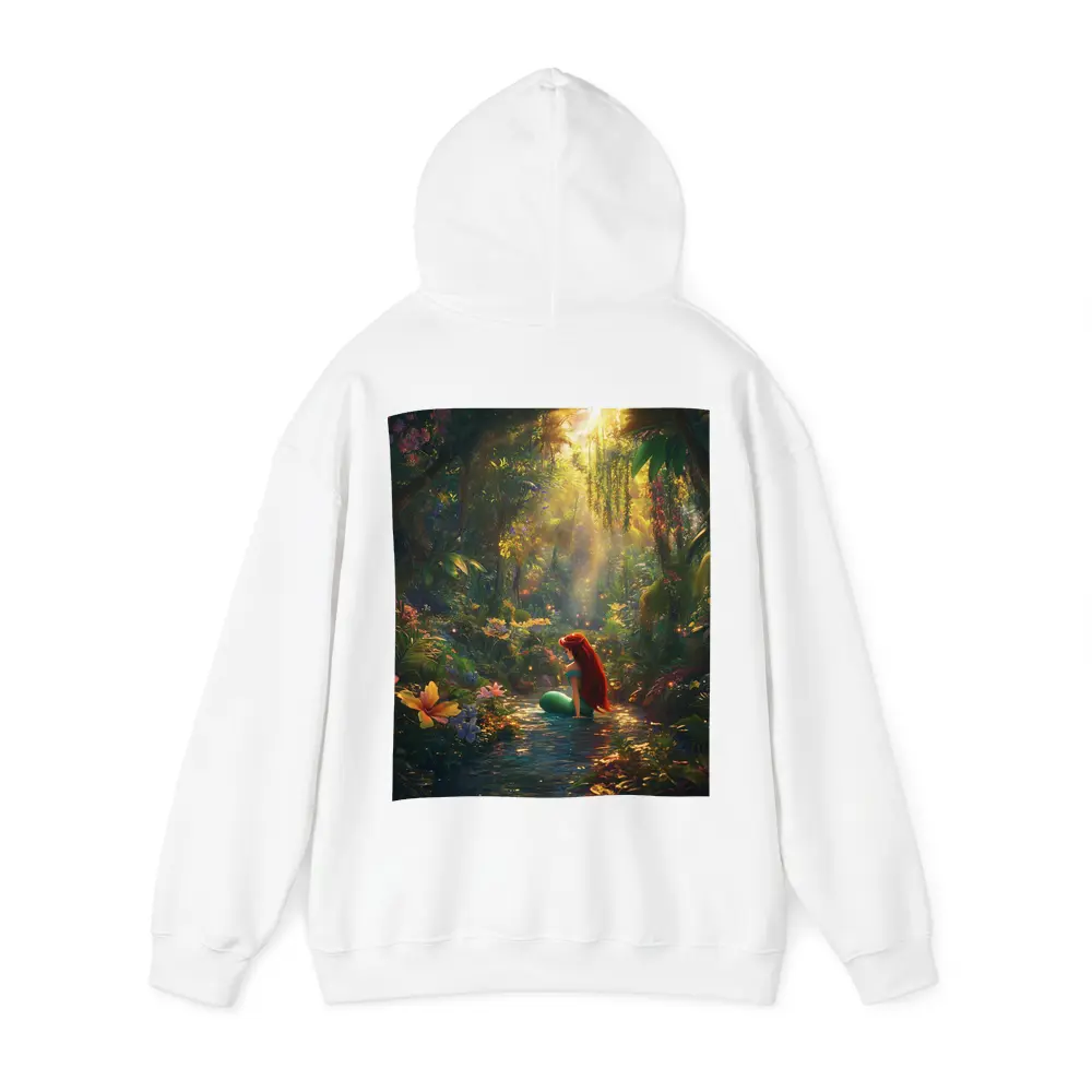 Mermaid Girl Sitting In Enchanted Forest Stream – Hoodies