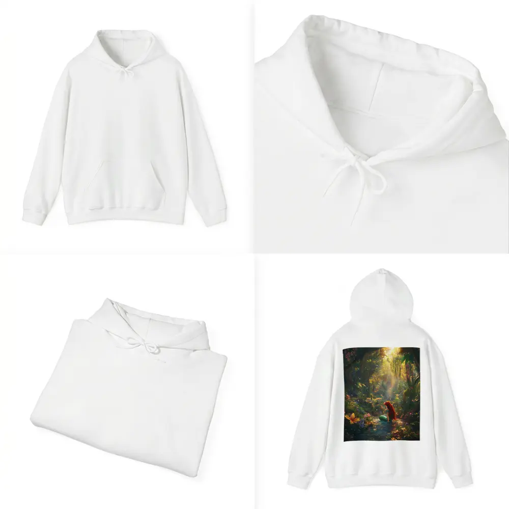 Mermaid Girl Sitting In Enchanted Forest Stream – Hoodies