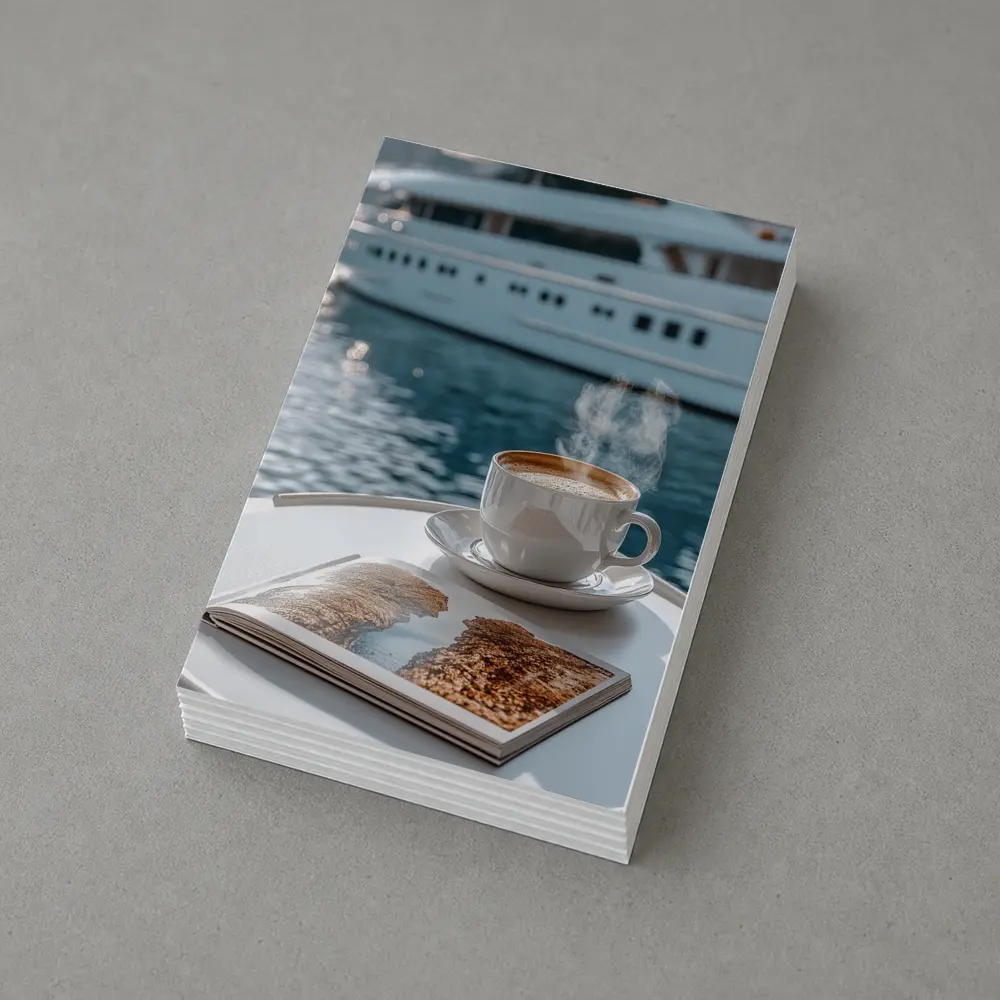 Coffee Cup Steam Luxury Yacht Harbor – Postcards