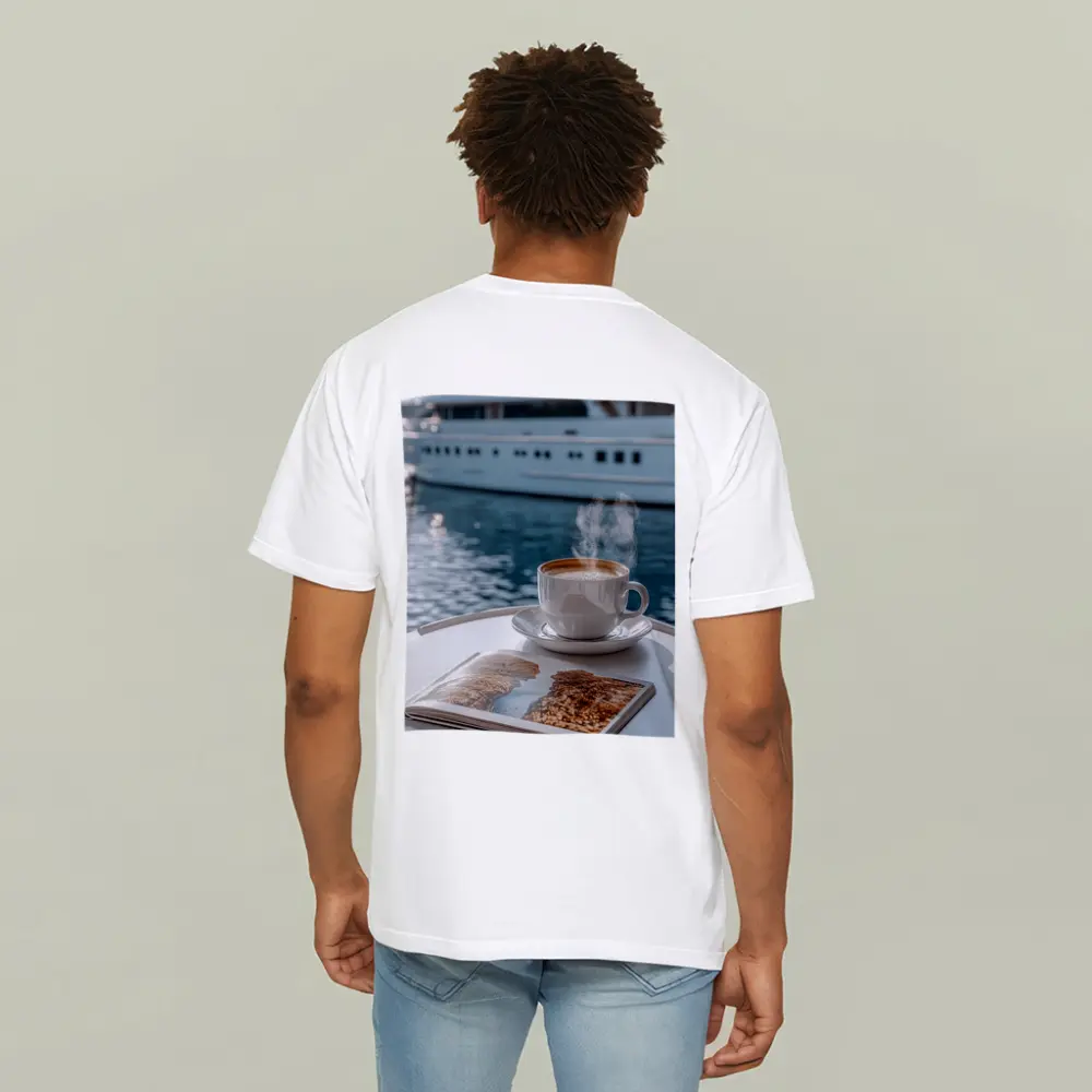 Coffee Cup Steam Luxury Yacht Harbor – T-Shirts