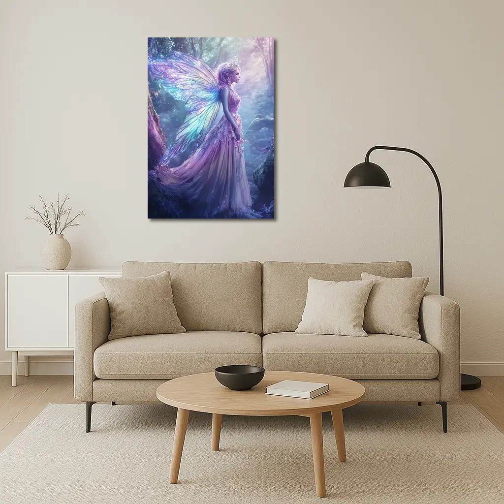 Fantasy Fairy Purple Wings Enchanted Forest – Wall Art