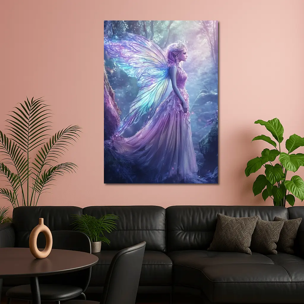 Fantasy Fairy Purple Wings Enchanted Forest – Wall Art