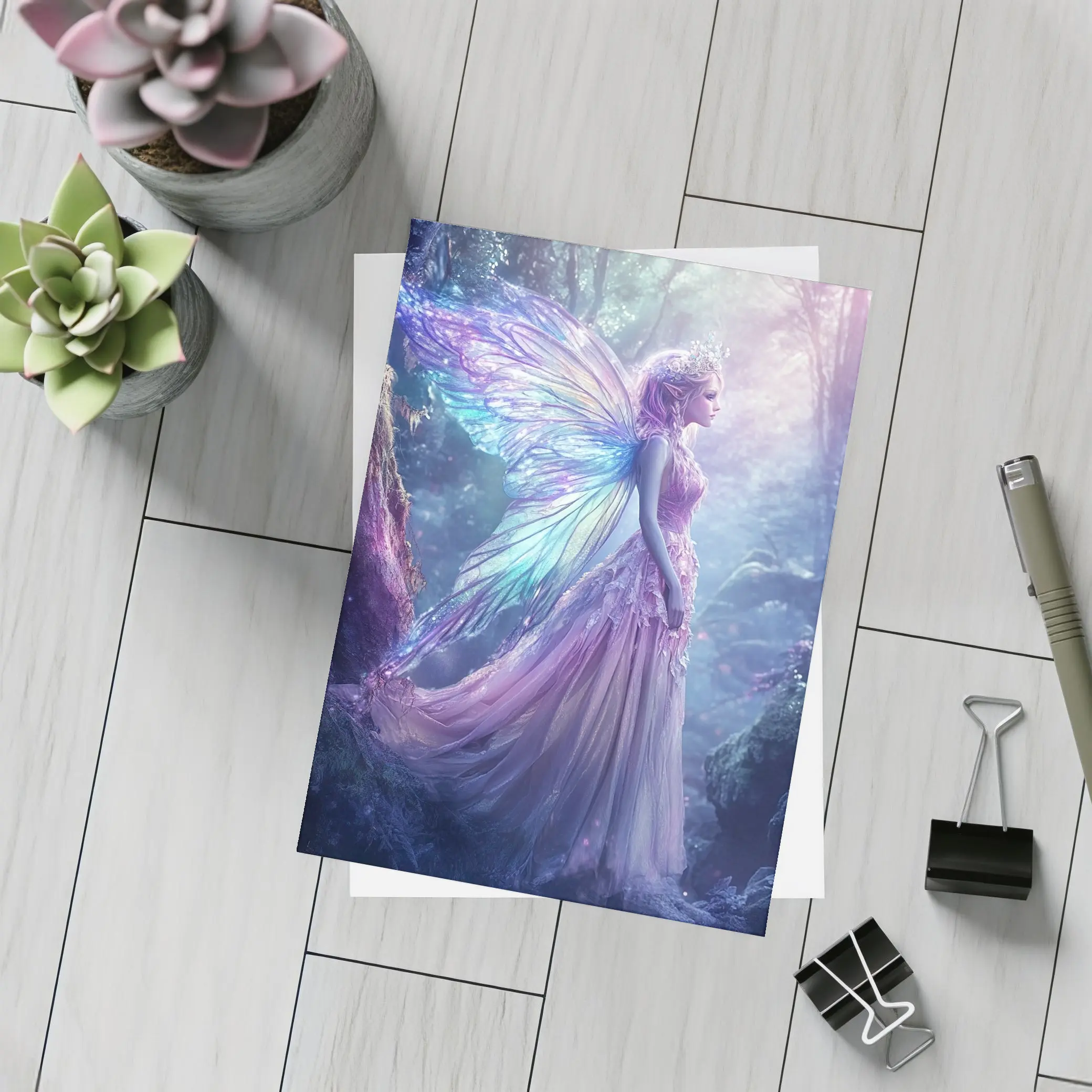 Fantasy Fairy Purple Wings Enchanted Forest – Postcards