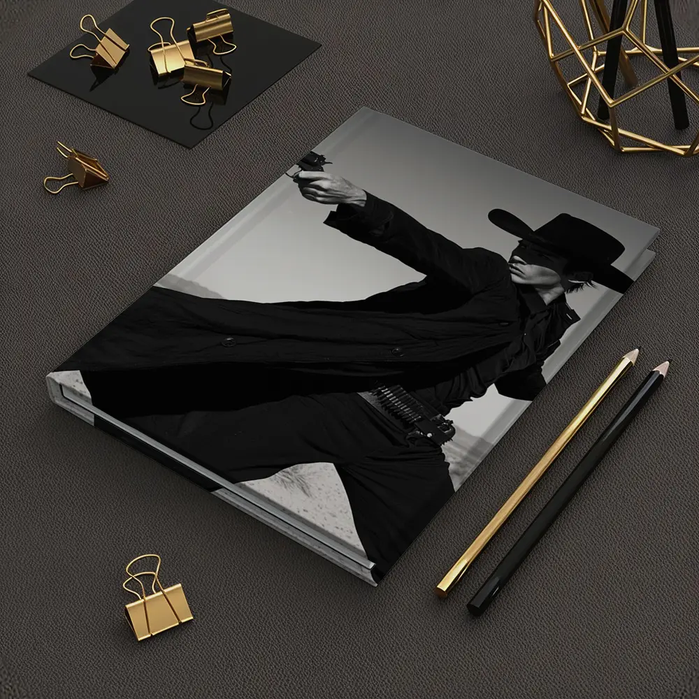Gunslinger Cowboy Black Coat Desert Showdown – Notebooks