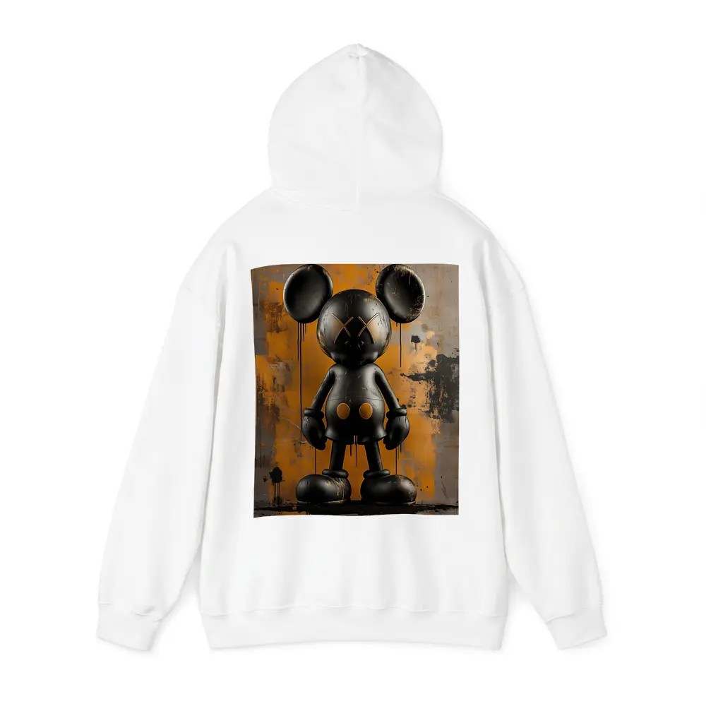 Black KAWS Mickey Graffiti Orange Abstract Background – Hoodies