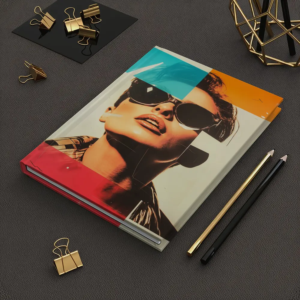 Retro Pop Art Woman Sunglasses Collage Style – Notebooks