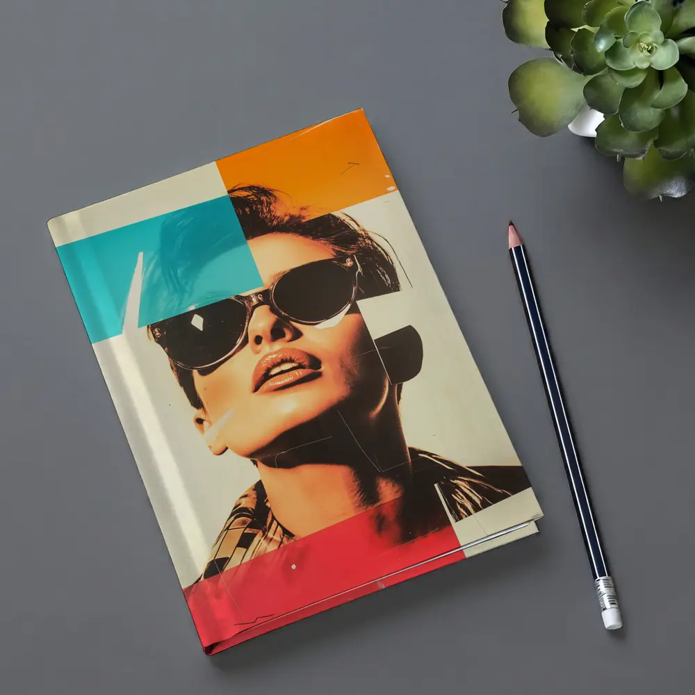 Retro Pop Art Woman Sunglasses Collage Style – Notebooks