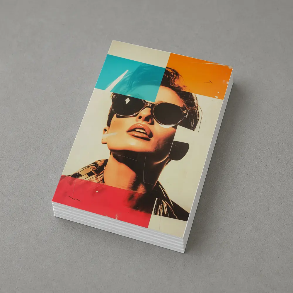 Retro Pop Art Woman Sunglasses Collage Style – Postcards
