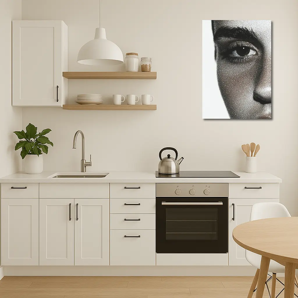 Close Up Woman Face Black White Portrait – Wall Art