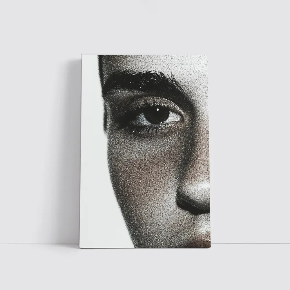 Close Up Woman Face Black White Portrait – Wall Art