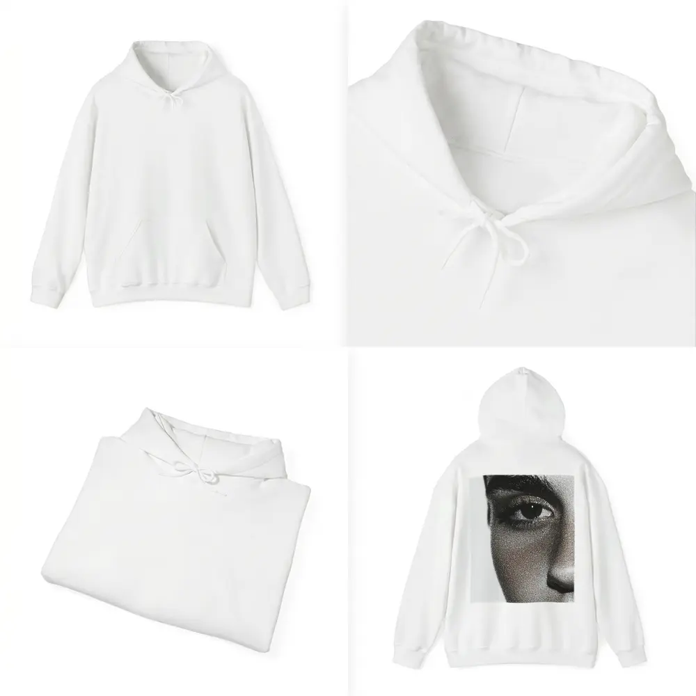 Close Up Woman Face Black White Portrait – Hoodies