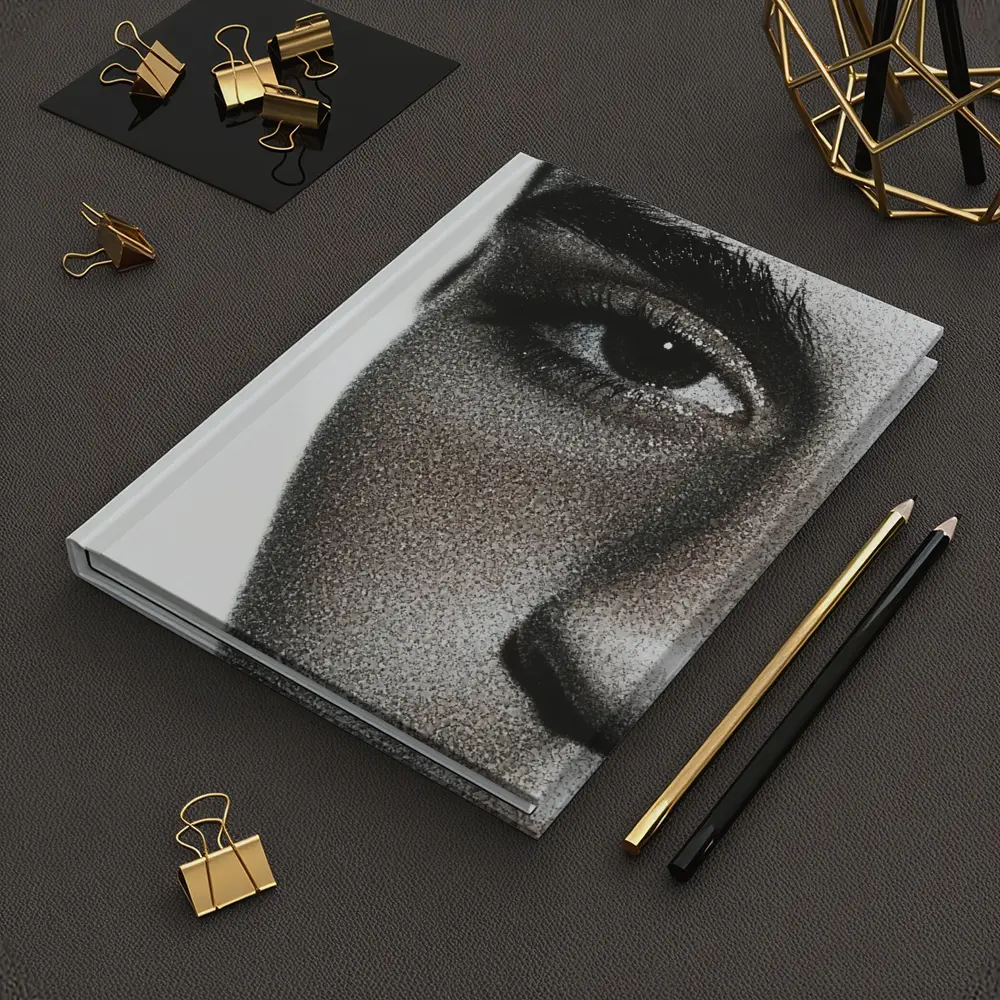 Close Up Woman Face Black White Portrait – Notebooks
