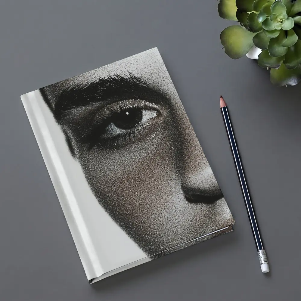 Close Up Woman Face Black White Portrait – Notebooks